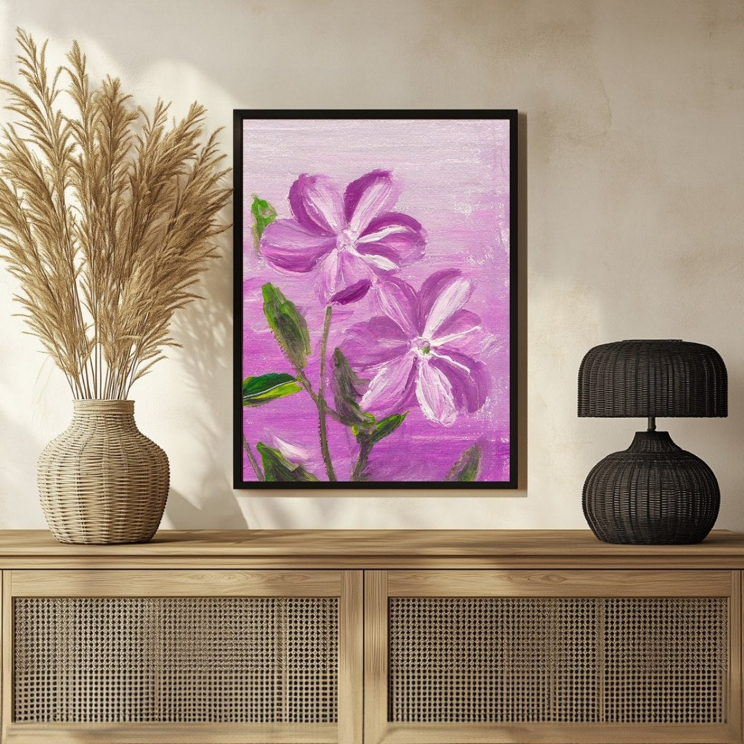 Periwinkle Flower Art - Perfect Wall Decor 3 : 4 Vertical New Premium Wall Art Canvas by MeriDeewar