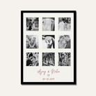 Personalized 9-Photo Grid Couple Frame | Custom Wedding & Anniversary Story Collage custom Premium Wall Art Canvas by MeriDeewar