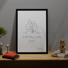 Personalized "And Then There Were Three" Family Line Art Frame | Custom Newborn Portrait Decor custom Premium Wall Art Canvas by MeriDeewar