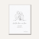 Personalized "And Then There Were Three" Family Line Art Frame | Custom Newborn Portrait Decor custom Premium Wall Art Canvas by MeriDeewar