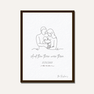 Personalized "And Then There Were Three" Family Line Art Frame | Custom Newborn Portrait Decor custom Premium Wall Art Canvas by MeriDeewar