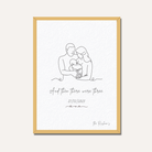 Personalized "And Then There Were Three" Family Line Art Frame | Custom Newborn Portrait Decor custom Premium Wall Art Canvas by MeriDeewar