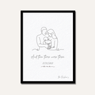 Personalized "And Then There Were Three" Family Line Art Frame | Custom Newborn Portrait Decor custom Premium Wall Art Canvas by MeriDeewar