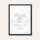 Personalized "And Then There Were Three" Line Art Frame | Custom Minimalist Family Decor custom Premium Wall Art Canvas by MeriDeewar