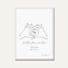 Personalized "And Then There Were Three" Line Art Frame | Custom Minimalist Family Decor custom Premium Wall Art Canvas by MeriDeewar