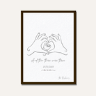 Personalized "And Then There Were Three" Line Art Frame | Custom Minimalist Family Decor custom Premium Wall Art Canvas by MeriDeewar