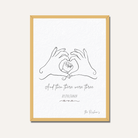 Personalized "And Then There Were Three" Line Art Frame | Custom Minimalist Family Decor custom Premium Wall Art Canvas by MeriDeewar