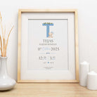Personalized Baby Birth Statistics Frame | Custom Floral Initial Nursery Art custom Premium Wall Art Canvas by MeriDeewar
