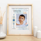 Personalized Baby Birth Statistics Photo Frame | Custom  Nursery Art custom Premium Wall Art Canvas by MeriDeewar