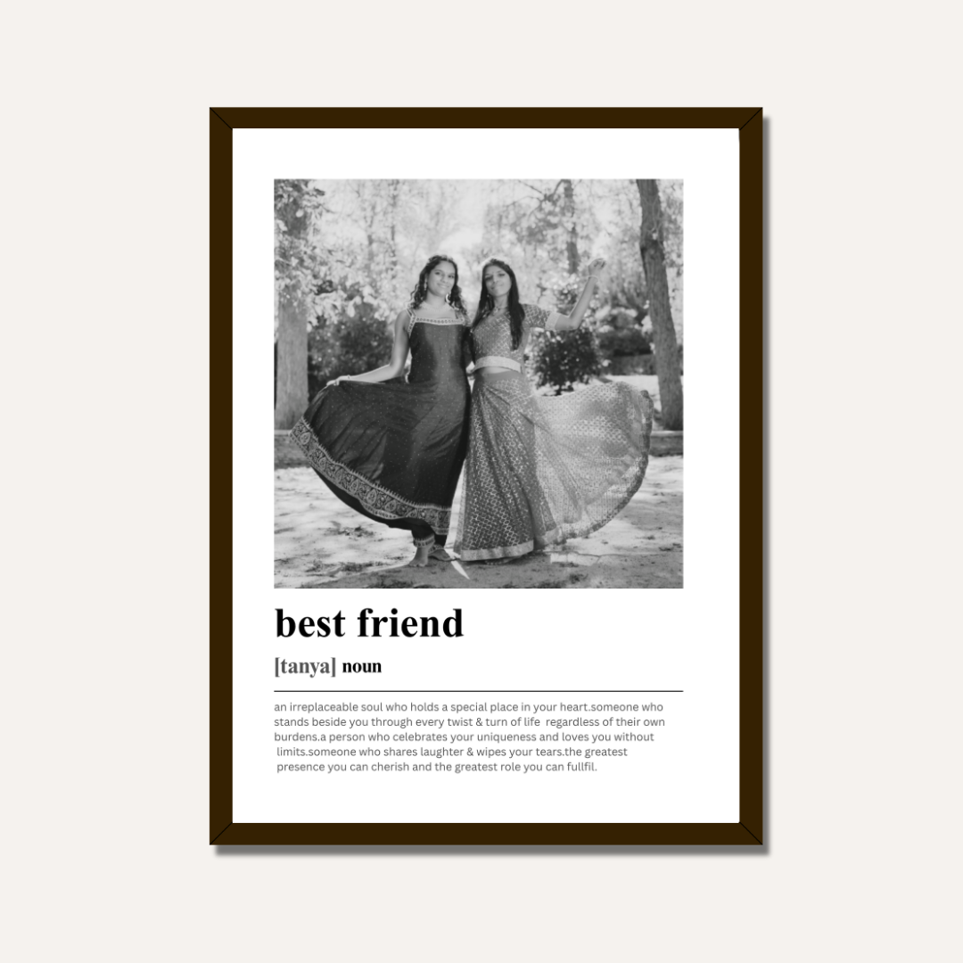 Personalized Best Friend Dictionary Definition Photo Frame | Custom Friendship Art custom Premium Wall Art Canvas by MeriDeewar