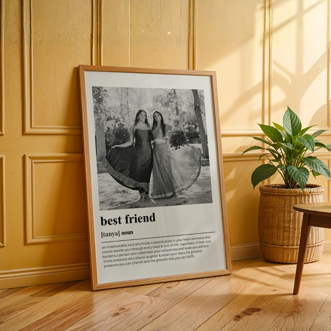 Personalized Best Friend Dictionary Definition Photo Frame | Custom Friendship Art custom Premium Wall Art Canvas by MeriDeewar