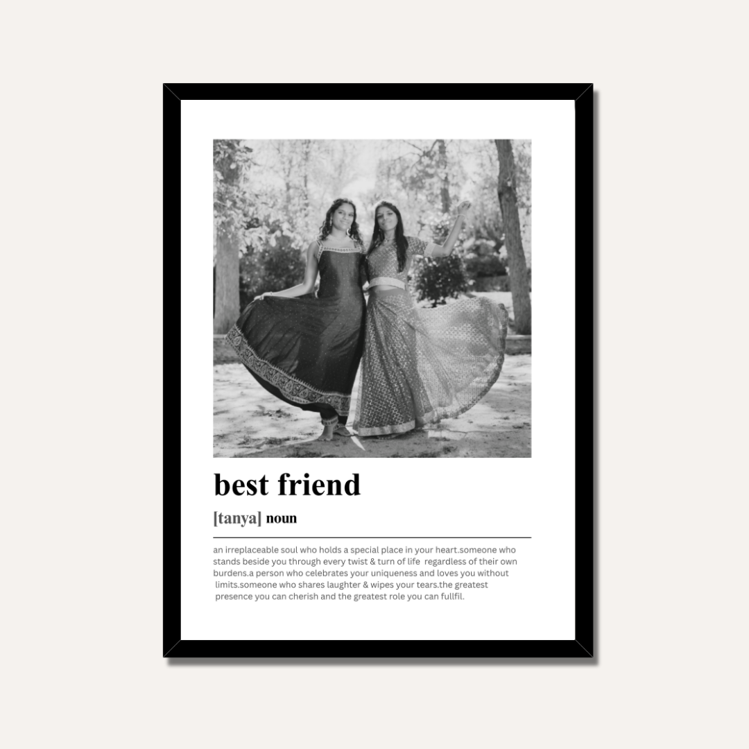 Personalized Best Friend Dictionary Definition Photo Frame | Custom Friendship Art custom Premium Wall Art Canvas by MeriDeewar