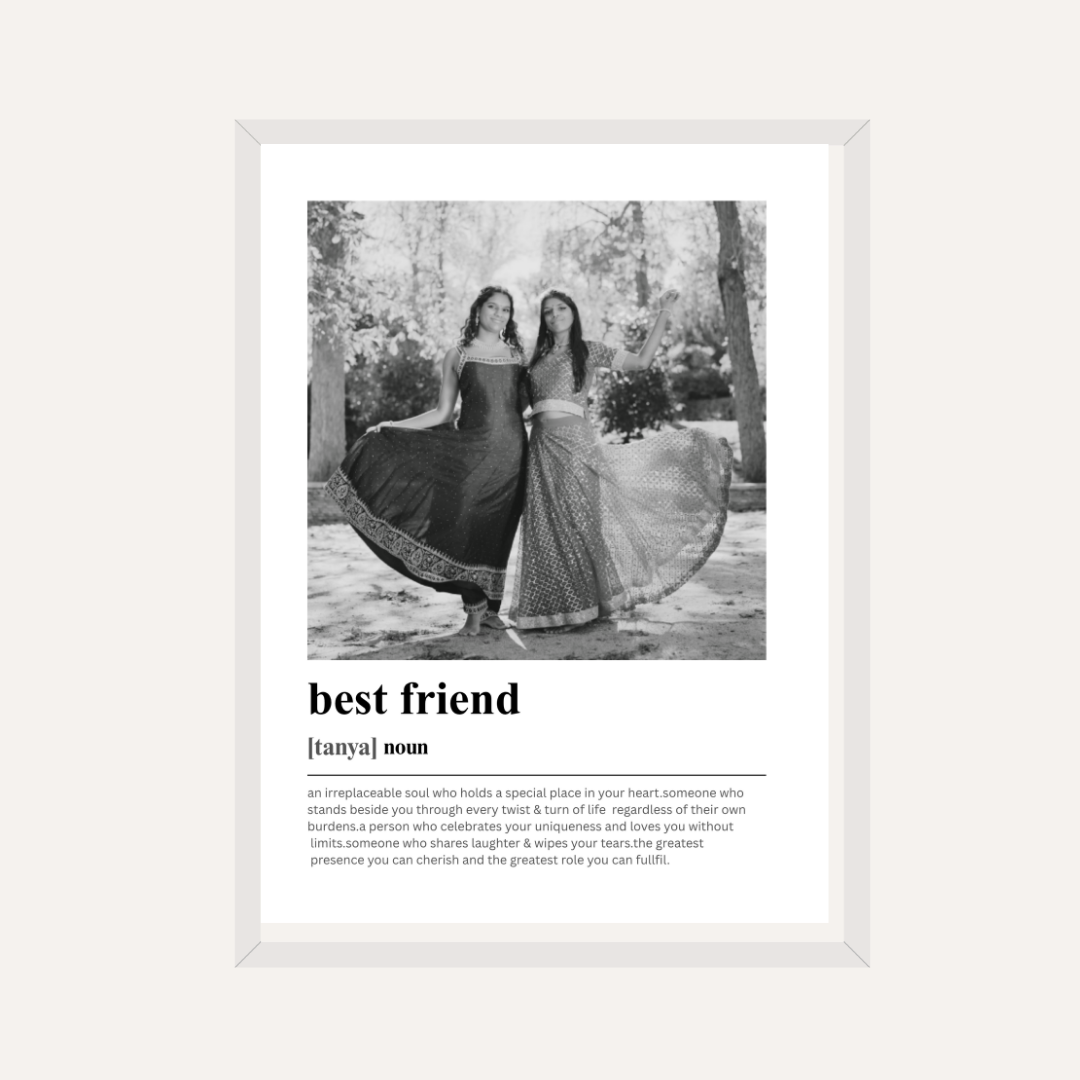 Personalized Best Friend Dictionary Definition Photo Frame | Custom Friendship Art custom Premium Wall Art Canvas by MeriDeewar