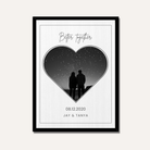 Personalized "Better Together" Heart Silhouette Photo Frame | Custom Starry Night Couple Art custom Premium Wall Art Canvas by MeriDeewar