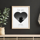 Personalized "Better Together" Heart Silhouette Photo Frame | Custom Starry Night Couple Art custom Premium Wall Art Canvas by MeriDeewar