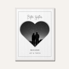 Personalized "Better Together" Heart Silhouette Photo Frame | Custom Starry Night Couple Art custom Premium Wall Art Canvas by MeriDeewar