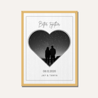 Personalized "Better Together" Heart Silhouette Photo Frame | Custom Starry Night Couple Art custom Premium Wall Art Canvas by MeriDeewar