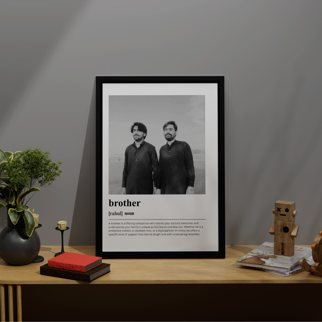 Personalized Brother Dictionary Definition Photo Frame | Custom Sibling Art custom Premium Wall Art Canvas by MeriDeewar