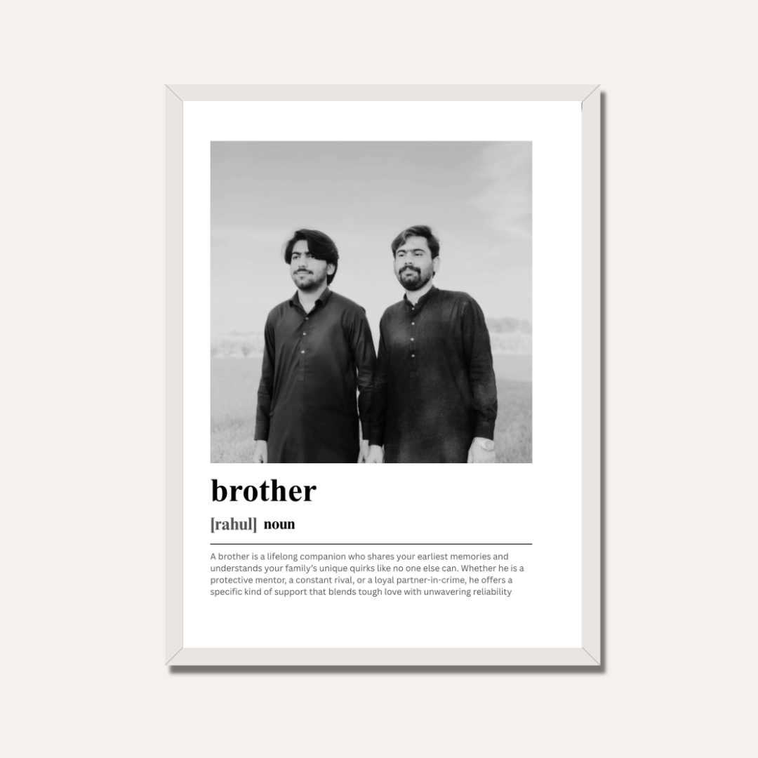 Personalized Brother Dictionary Definition Photo Frame | Custom Sibling Art custom Premium Wall Art Canvas by MeriDeewar