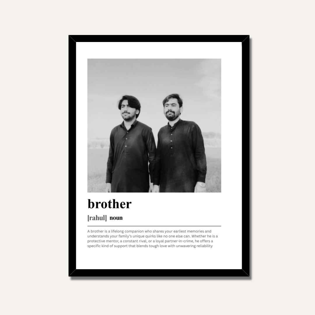 Personalized Brother Dictionary Definition Photo Frame | Custom Sibling Art custom Premium Wall Art Canvas by MeriDeewar