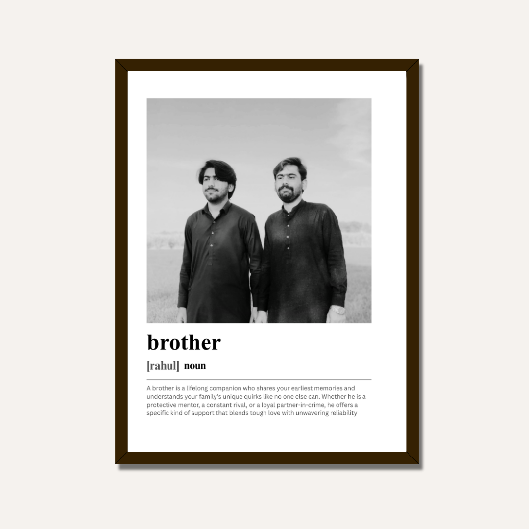 Personalized Brother Dictionary Definition Photo Frame | Custom Sibling Art custom Premium Wall Art Canvas by MeriDeewar