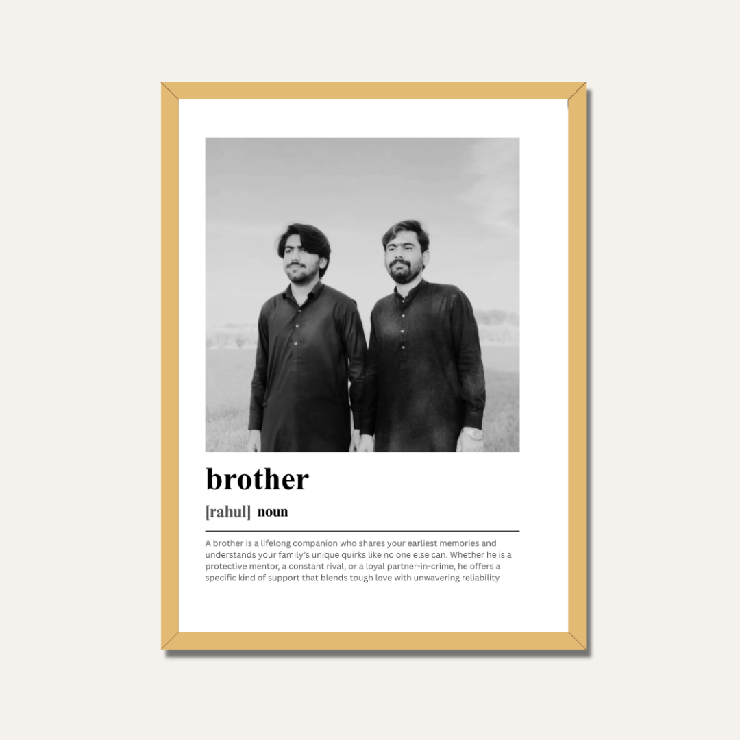 Personalized Brother Dictionary Definition Photo Frame | Custom Sibling Art custom Premium Wall Art Canvas by MeriDeewar