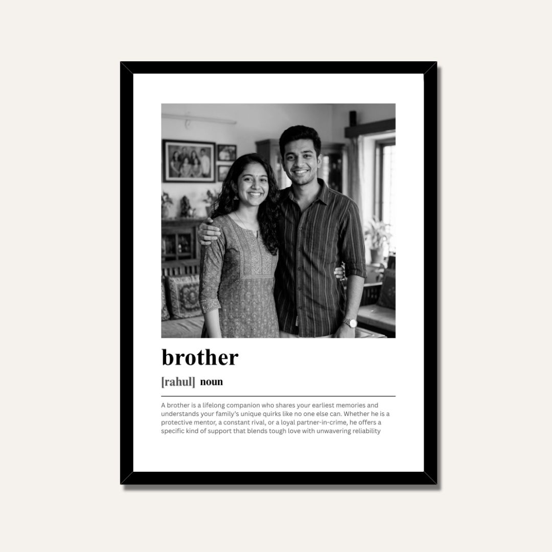 Personalized Brother Dictionary Definition Photo Frame | Custom Sibling Art custom Premium Wall Art Canvas by MeriDeewar