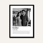 Personalized Brother Dictionary Definition Photo Frame | Custom Sibling Art custom Premium Wall Art Canvas by MeriDeewar