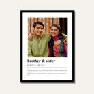 Personalized Brother & Sister Dictionary Definition Photo Frame | Custom Friendship Art custom Premium Wall Art Canvas by MeriDeewar