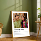 Personalized Brother & Sister Dictionary Definition Photo Frame | Custom Friendship Art custom Premium Wall Art Canvas by MeriDeewar