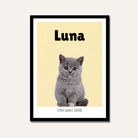 Personalized Cat Portrait Photo Frame | Custom Minimalist Pet Wall Art custom Premium Wall Art Canvas by MeriDeewar