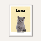 Personalized Cat Portrait Photo Frame | Custom Minimalist Pet Wall Art custom Premium Wall Art Canvas by MeriDeewar