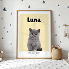 Personalized Cat Portrait Photo Frame | Custom Minimalist Pet Wall Art custom Premium Wall Art Canvas by MeriDeewar