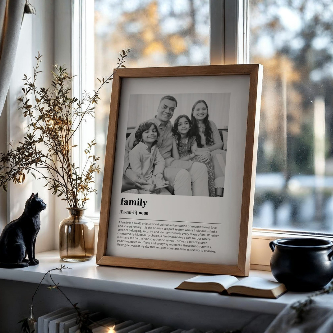 Personalized Family Dictionary Definition Photo Frame | Custom Meaning Wall Art custom Premium Wall Art Canvas by MeriDeewar
