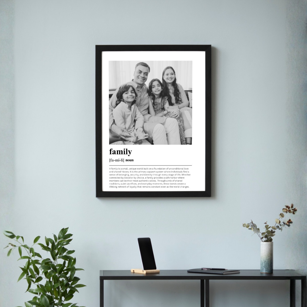 Personalized Family Dictionary Definition Photo Frame | Custom Meaning Wall Art custom Premium Wall Art Canvas by MeriDeewar
