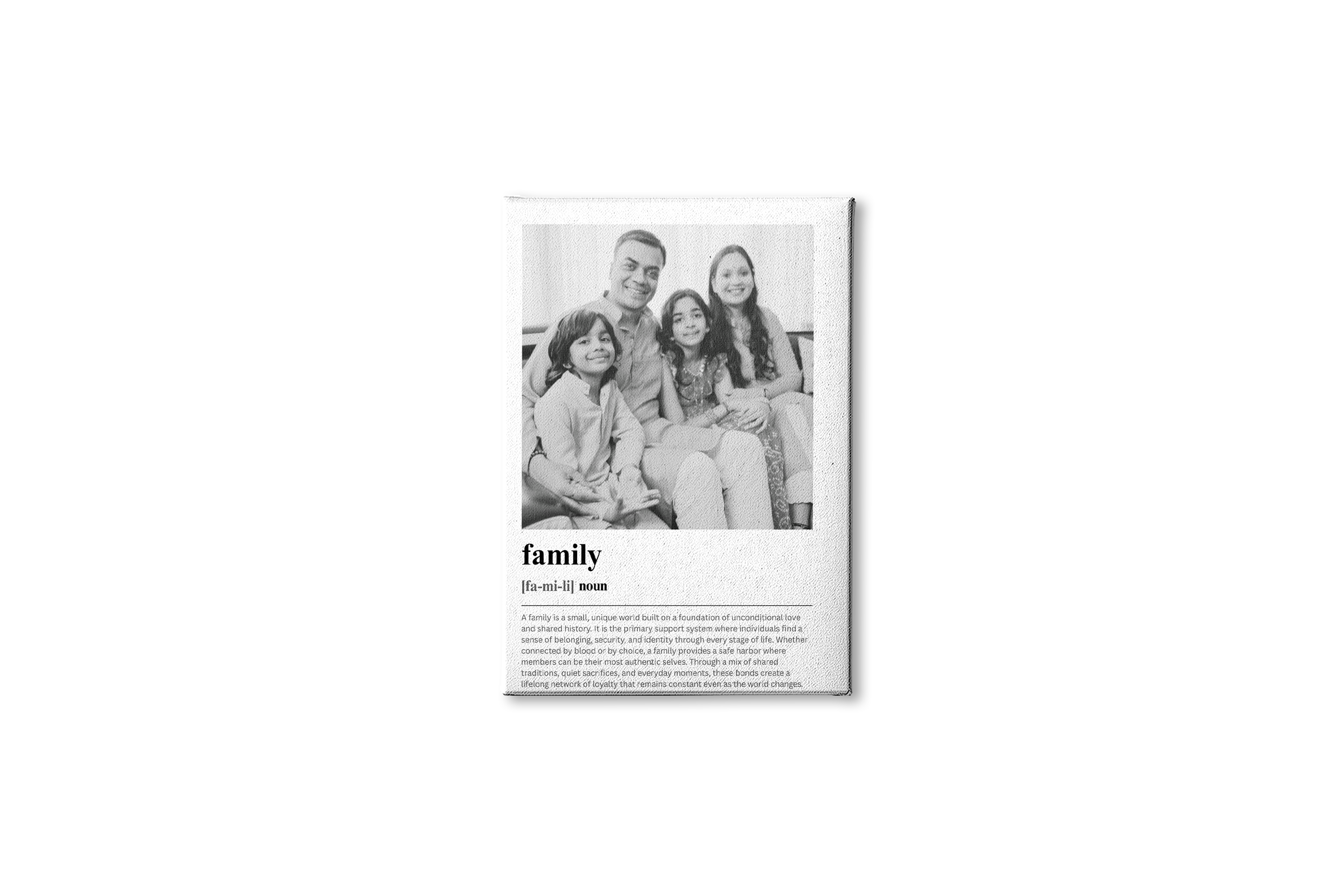 Personalized Family Dictionary Definition Photo Frame | Custom Meaning Wall Art custom Premium Wall Art Canvas by MeriDeewar