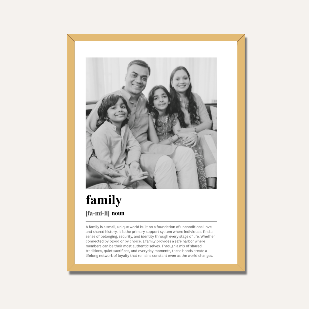 Personalized Family Dictionary Definition Photo Frame | Custom Meaning Wall Art custom Premium Wall Art Canvas by MeriDeewar