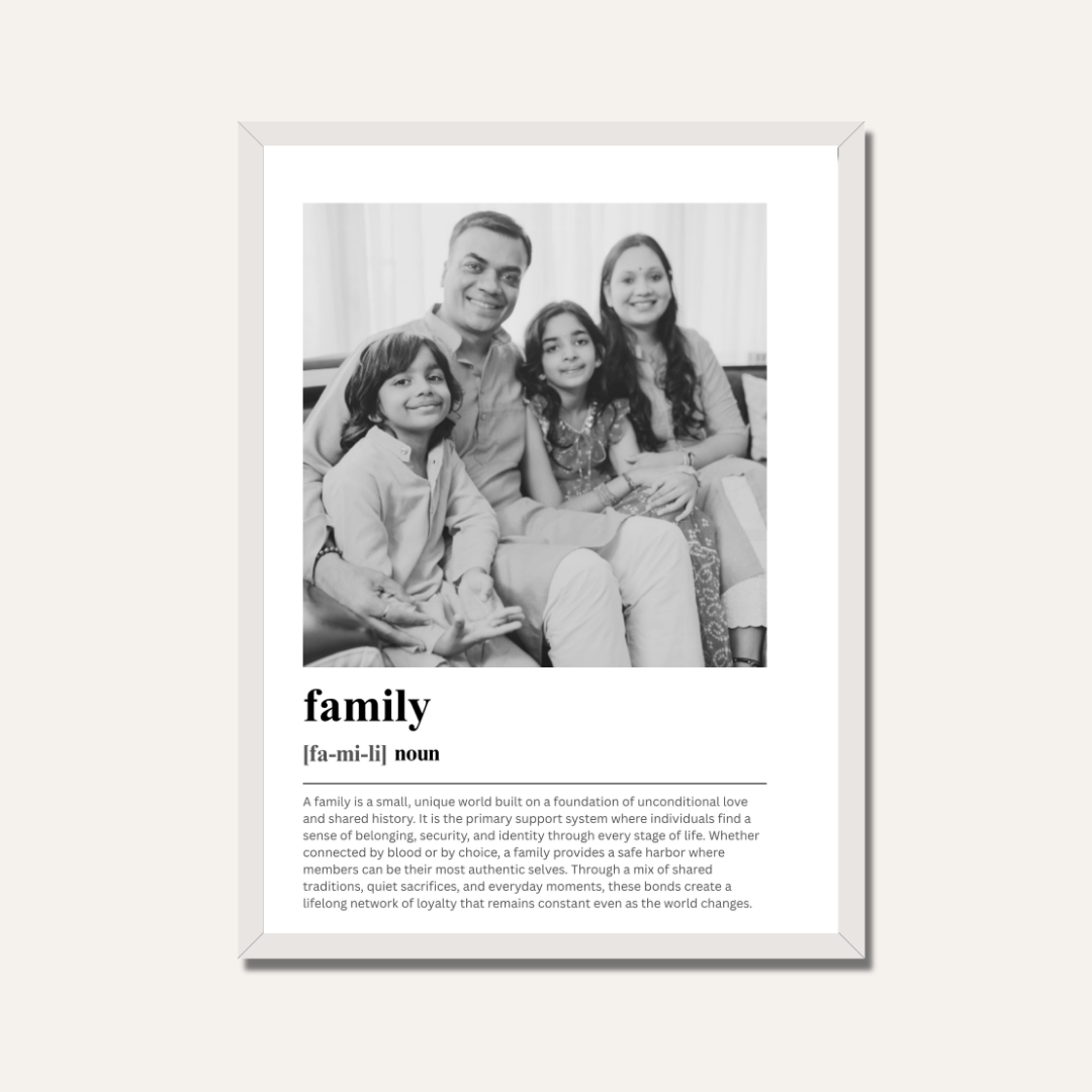 Personalized Family Dictionary Definition Photo Frame | Custom Meaning Wall Art custom Premium Wall Art Canvas by MeriDeewar