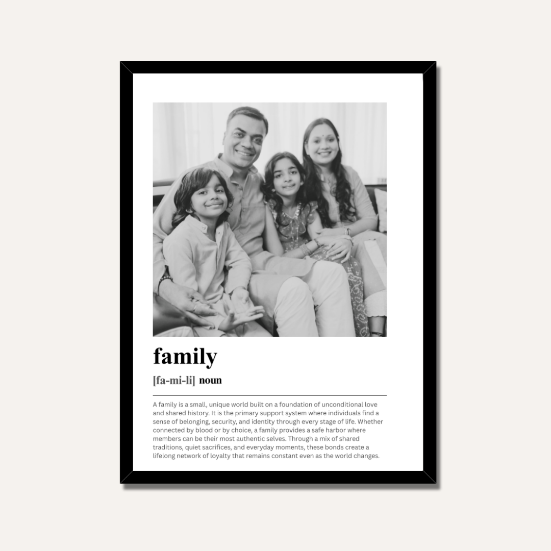 Personalized Family Dictionary Definition Photo Frame | Custom Meaning Wall Art custom Premium Wall Art Canvas by MeriDeewar