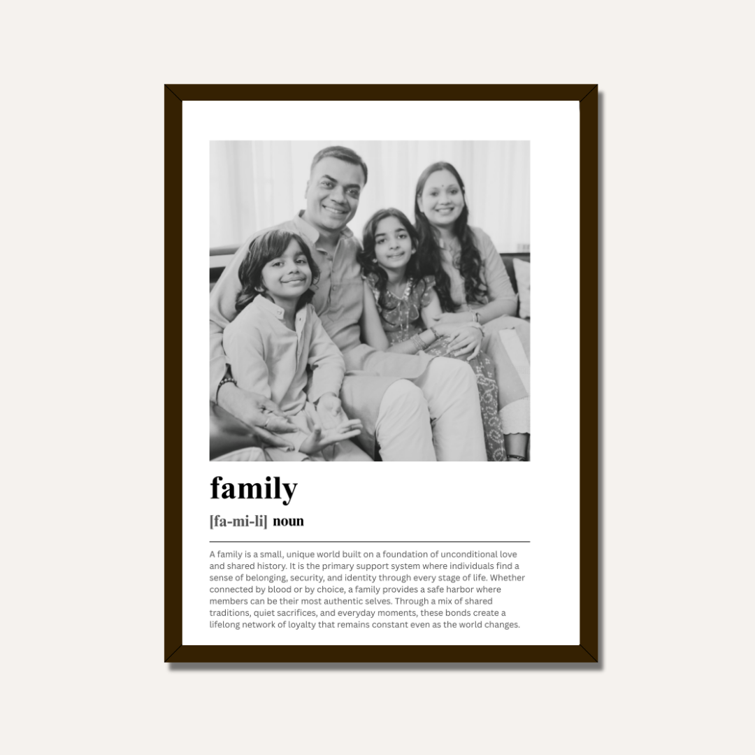 Personalized Family Dictionary Definition Photo Frame | Custom Meaning Wall Art custom Premium Wall Art Canvas by MeriDeewar