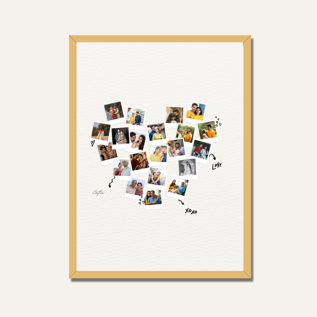Personalized "Heart Full of Memories" Polaroid Collage Frame custom Premium Wall Art Canvas by MeriDeewar