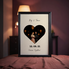 Personalized Heart Silhouette Couple Photo Frame | Custom Wedding & Anniversary Art custom Premium Wall Art Canvas by MeriDeewar