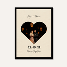 Personalized Heart Silhouette Couple Photo Frame | Custom Wedding & Anniversary Art custom Premium Wall Art Canvas by MeriDeewar