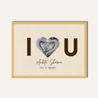 Personalized "I Love You" Heart Silhouette Frame | Custom Baby & Family Milestone Art custom Premium Wall Art Canvas by MeriDeewar