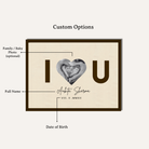 Personalized "I Love You" Heart Silhouette Frame | Custom Baby & Family Milestone Art custom Premium Wall Art Canvas by MeriDeewar