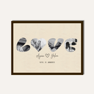Personalized "LOVE" Cutout Photo Frame | Custom Roman Numeral Couple Art custom Premium Wall Art Canvas by MeriDeewar