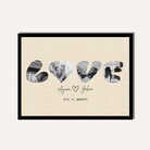 Personalized "LOVE" Cutout Photo Frame | Custom Roman Numeral Couple Art custom Premium Wall Art Canvas by MeriDeewar