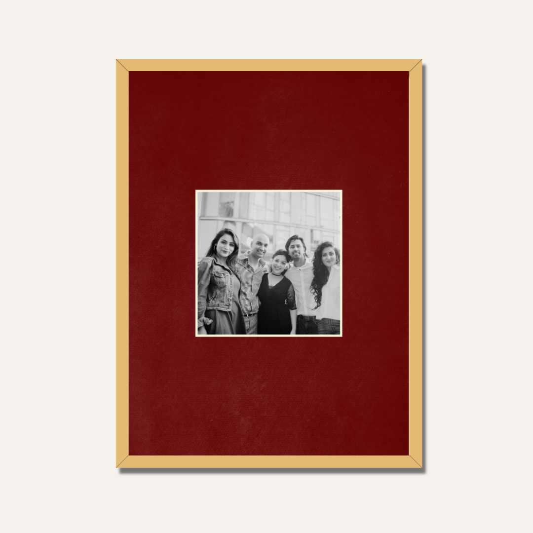 Personalized Minimalist Single Photo Frame | Deep Red Gallery Mat Custom Wall Art custom Premium Wall Art Canvas by MeriDeewar