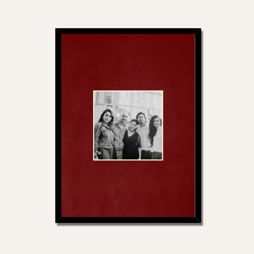 Personalized Minimalist Single Photo Frame | Deep Red Gallery Mat Custom Wall Art custom Premium Wall Art Canvas by MeriDeewar