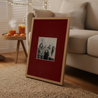 Personalized Minimalist Single Photo Frame | Deep Red Gallery Mat Custom Wall Art custom Premium Wall Art Canvas by MeriDeewar